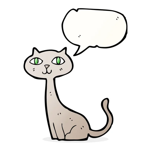 Chat dessin animé avec bulle de parole — Image vectorielle