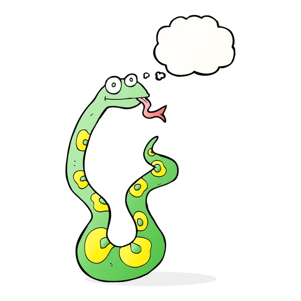 Tecknad orm med tanke bubbla — Stock vektor