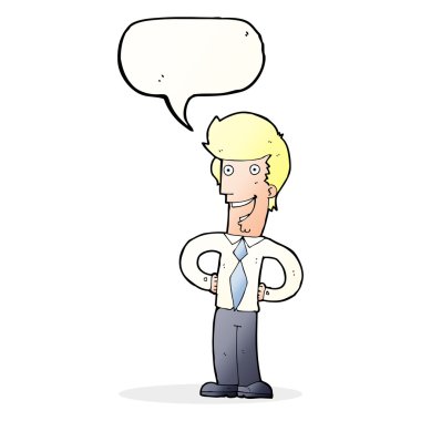 çizgi film mutlu adam konuşma baloncuğu ile