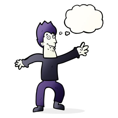 Düşünce baloncuklu çizgi film vampiri