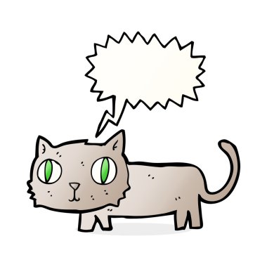 Karikatür kedi ile konuşma balonu