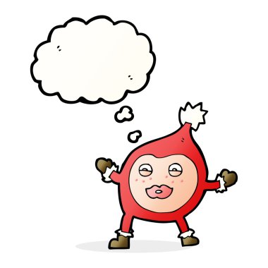 Düşünce baloncuklu komik Noel yaratığı