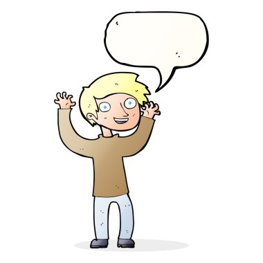 çizgi film mutlu adam konuşma baloncuğu ile