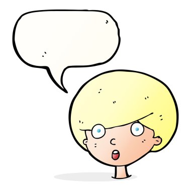 Çizgi film çocuğu konuşma balonuyla şaşırttı.