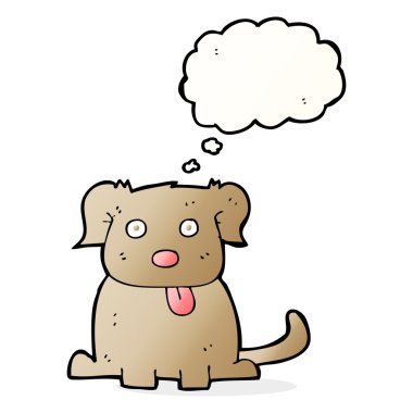 düşünce balonu ile karikatür köpek