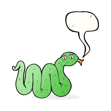 Konuşma balonlu komik çizgi film yılanı.