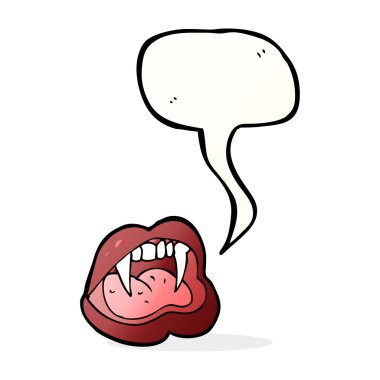 Konuşma baloncuklu çizgi vampir dudakları