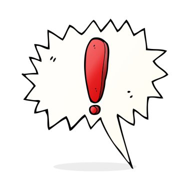 Konuşma baloncuklu çizgi film ünlem işareti