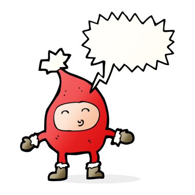 Konuşma balonlu komik noel karakteri