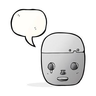 çizgi film robot kafa ile konuşma balonu