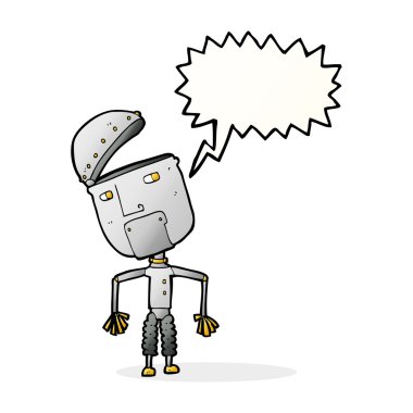 Konuşma baloncuklu komik robot.