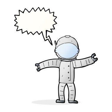 Konuşma balonu olan bir astronot.