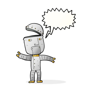 Konuşma baloncuklu komik robot.