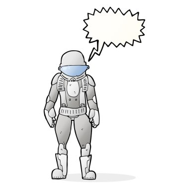 Konuşma balonu olan bir astronot.