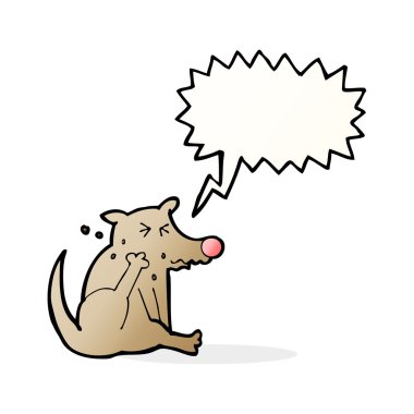 çizgi film köpekleri konuşma baloncuğuyla kaşınıyor