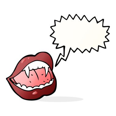 Konuşma baloncuklu çizgi vampir dudakları