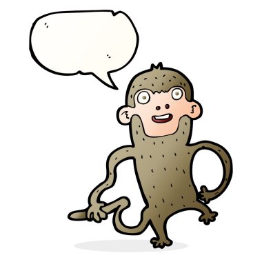 Konuşma baloncuklu çizgi maymun