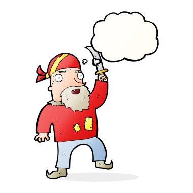 Düşünce baloncuklu çizgi film korsanı