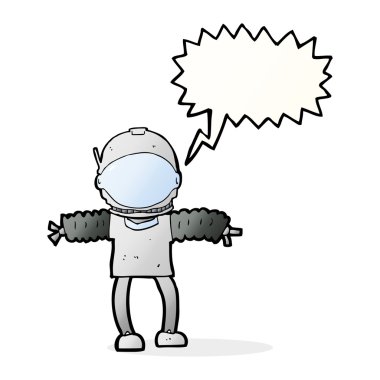Konuşma balonu olan bir astronot.