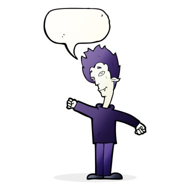 Konuşma baloncuğu olan bir vampir.