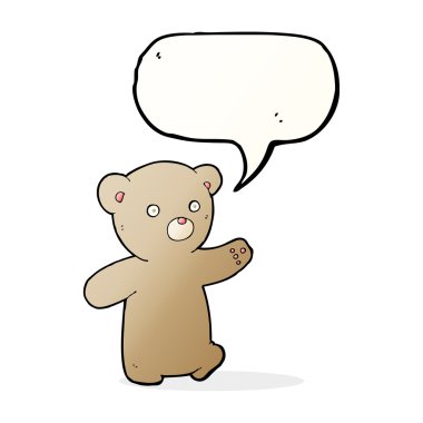 Konuşma baloncuklu çizgi film ayısı