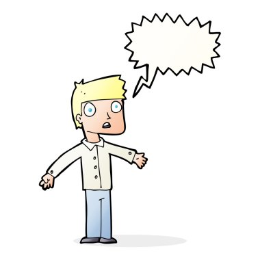 karikatür adamı konuşma balonuyla şok etti