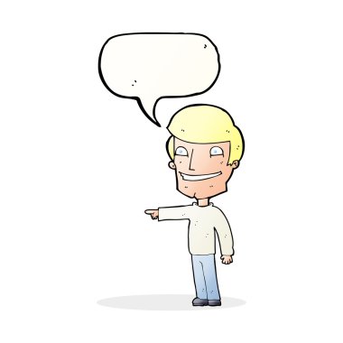 çizgi film mutlu adam konuşma baloncuğu ile işaret