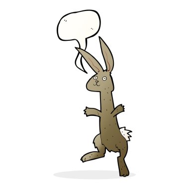 Konuşma balonlu çizgi film tavşanı
