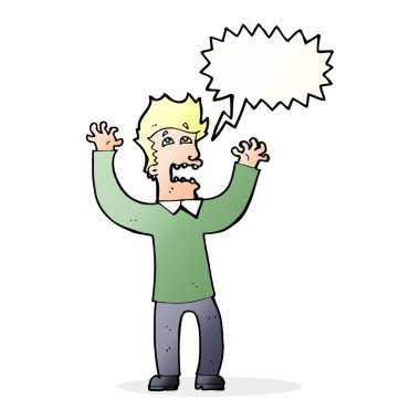 Çizgi film konuşma balonuyla adamı dehşete düşürdü.