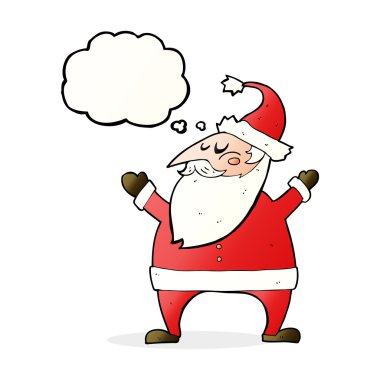 Düşünce baloncuklu çizgi film Noel Baba