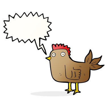 Konuşma baloncuklu çizgi film tavuğu