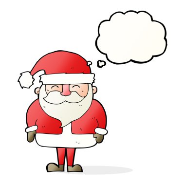 Düşünce baloncuklu çizgi film Noel Baba