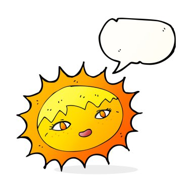 Konuşma baloncuklu güzel güneş çizgi filmi