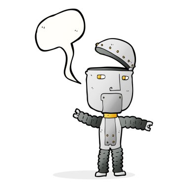 Konuşma baloncuklu çizgi film robotu