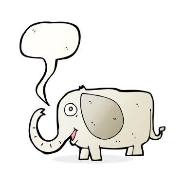 Konuşma baloncuklu bebek fil.