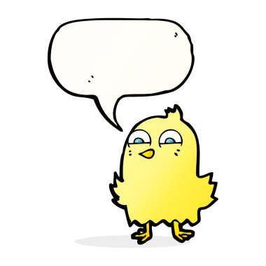 Konuşma baloncuklu komik çizgi film kuşu