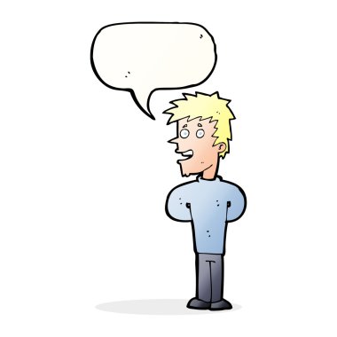 çizgi film mutlu adam konuşma baloncuğu ile