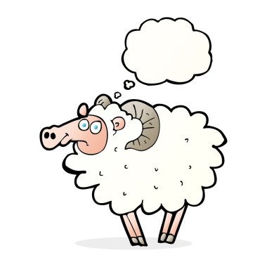 Düşünce baloncuklu çizgi film koçu