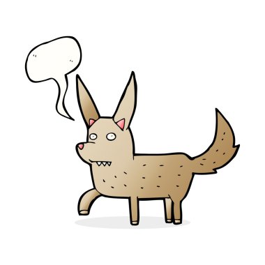 Konuşma balonlu vahşi köpek çizgi filmi.