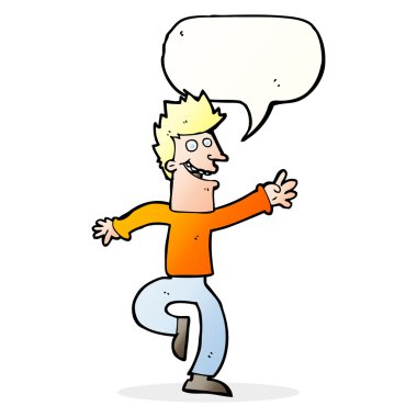 çizgi film mutlu adam konuşma baloncuğu ile