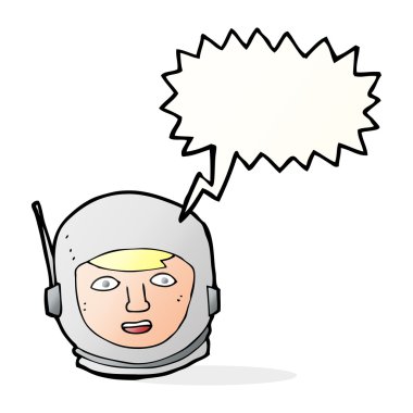 Konuşma balonlu astronot kafası