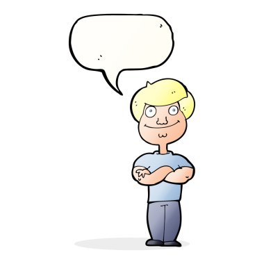 çizgi film mutlu adam konuşma baloncuğu ile