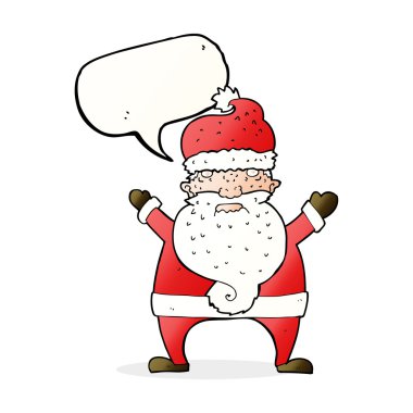 çizgi film çirkin noel baba konuşma balonu ile