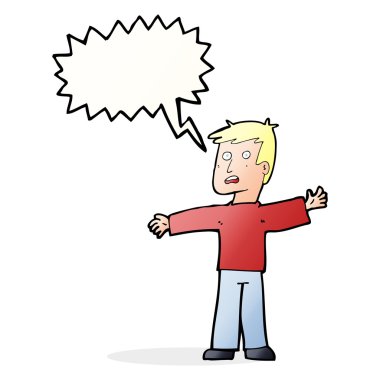 Çizgi film adamı konuşma balonuyla şaşırttı.