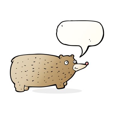 Konuşma baloncuklu komik çizgi film ayısı