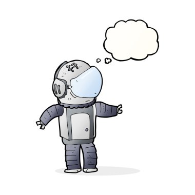 Düşünce balonu olan bir astronot.
