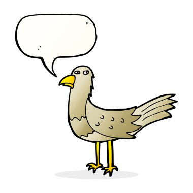 Konuşma baloncuklu çizgi film kuşu