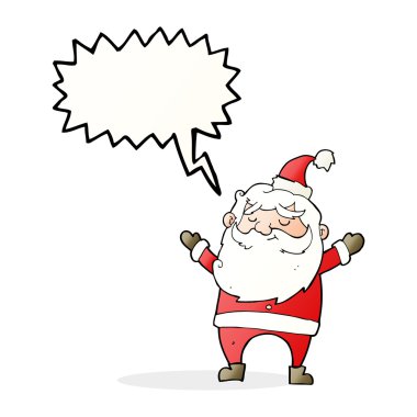 çizgi film mutlu noel baba konuşma balonu ile