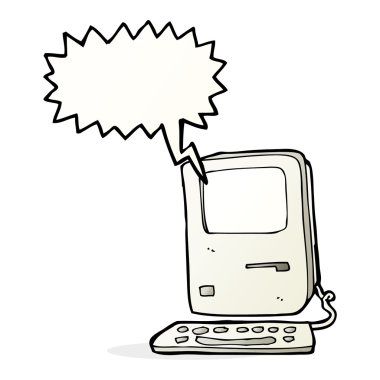 çizgi film eski bilgisayar ile konuşma balonu