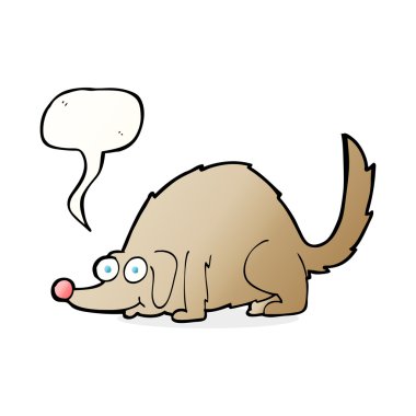 çizgi film mutlu köpek konuşma balonu ile